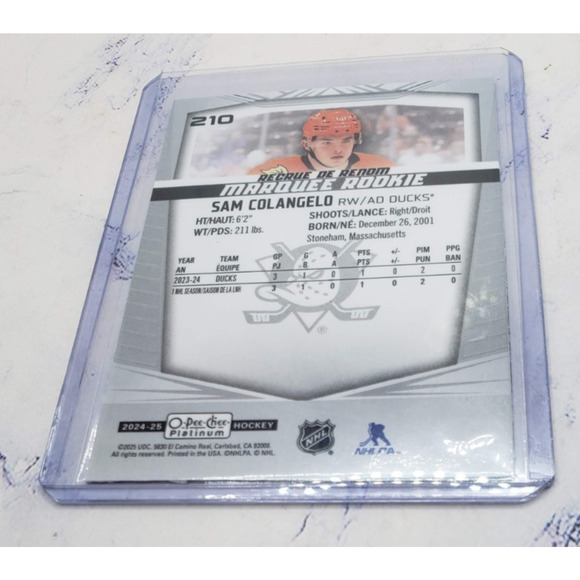 2024-25 O-Pee-Chee Platinum Sam Colangelo #210 RC Marquee Rookie - Picture 4 of 4